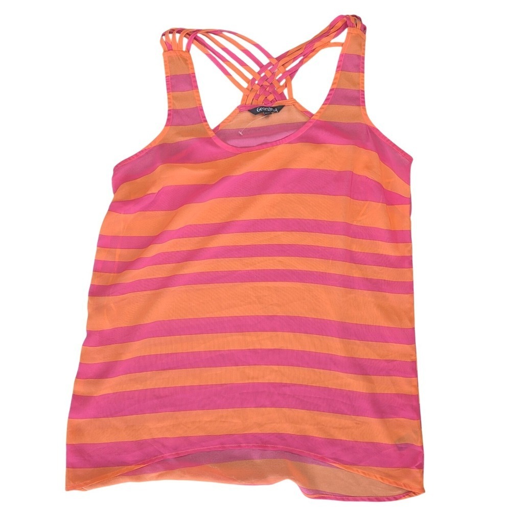 Y2K George Medium orange Pink Strappy Tank Top